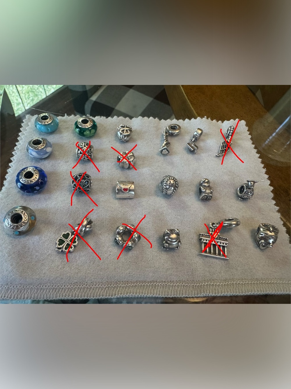 Pandora Sterling Silver Charm Lot with Colored Glass Beads (price per bead).